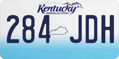 KY license plate 284JDH