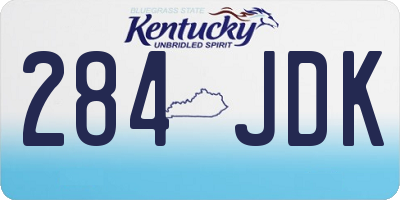 KY license plate 284JDK