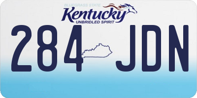 KY license plate 284JDN