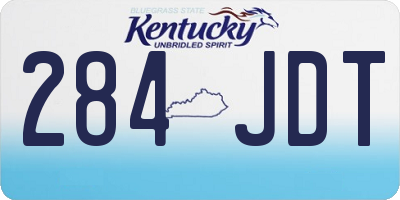 KY license plate 284JDT