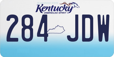 KY license plate 284JDW
