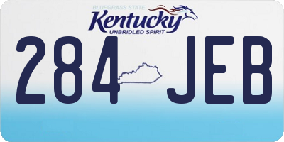 KY license plate 284JEB