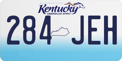 KY license plate 284JEH