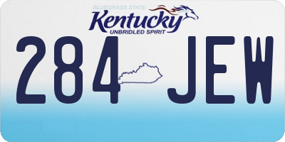 KY license plate 284JEW