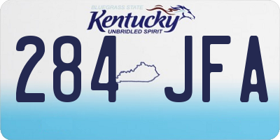 KY license plate 284JFA