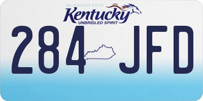 KY license plate 284JFD