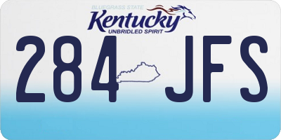 KY license plate 284JFS