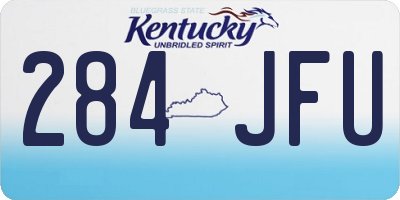 KY license plate 284JFU
