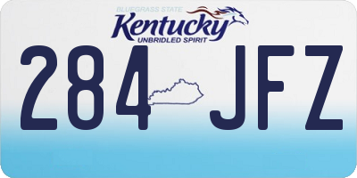 KY license plate 284JFZ