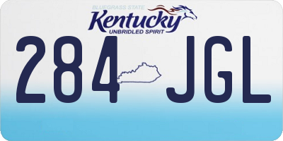 KY license plate 284JGL
