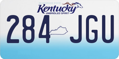 KY license plate 284JGU
