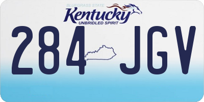 KY license plate 284JGV