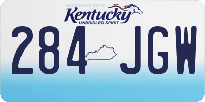 KY license plate 284JGW