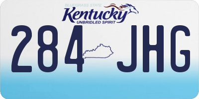 KY license plate 284JHG