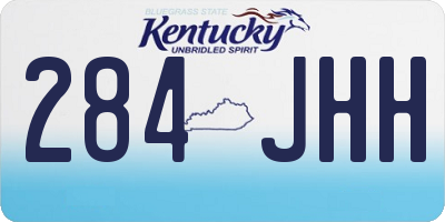 KY license plate 284JHH