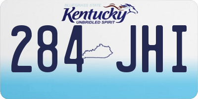 KY license plate 284JHI