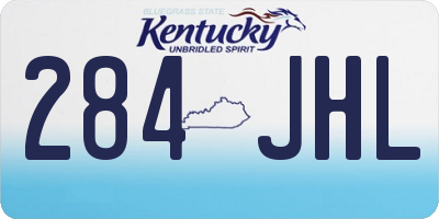 KY license plate 284JHL