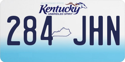 KY license plate 284JHN