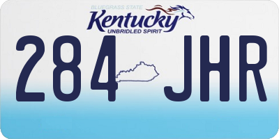 KY license plate 284JHR