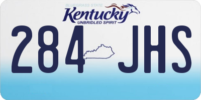 KY license plate 284JHS