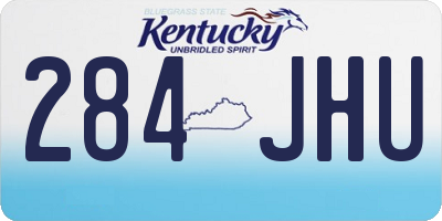 KY license plate 284JHU