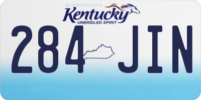 KY license plate 284JIN