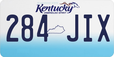KY license plate 284JIX