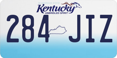 KY license plate 284JIZ