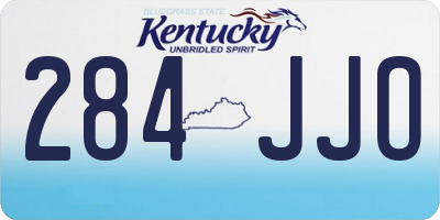 KY license plate 284JJO