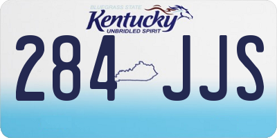 KY license plate 284JJS