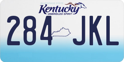 KY license plate 284JKL