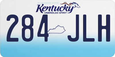 KY license plate 284JLH