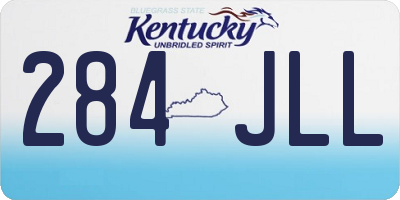 KY license plate 284JLL