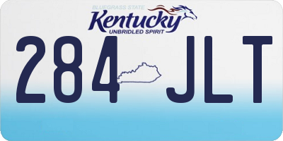 KY license plate 284JLT