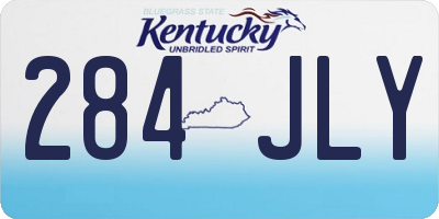 KY license plate 284JLY