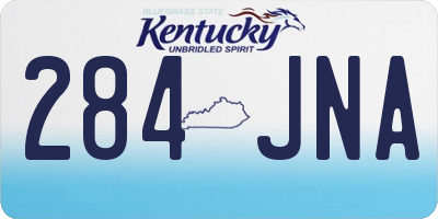 KY license plate 284JNA