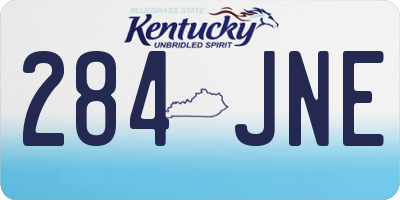 KY license plate 284JNE