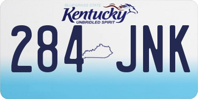 KY license plate 284JNK
