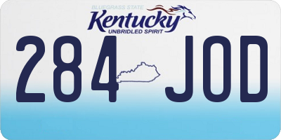 KY license plate 284JOD