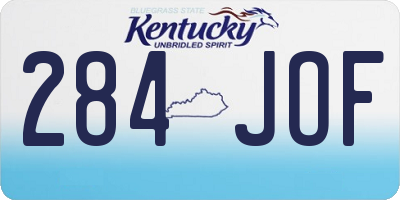 KY license plate 284JOF