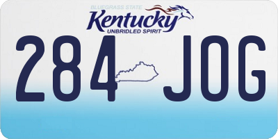 KY license plate 284JOG