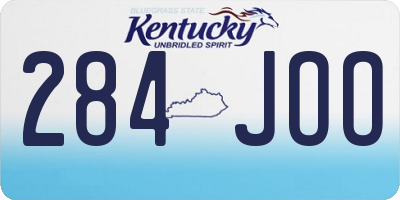 KY license plate 284JOO