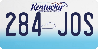 KY license plate 284JOS