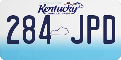 KY license plate 284JPD