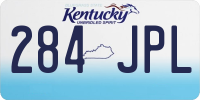 KY license plate 284JPL
