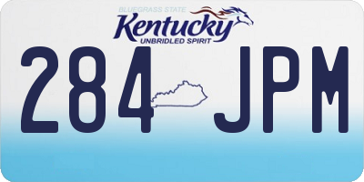 KY license plate 284JPM
