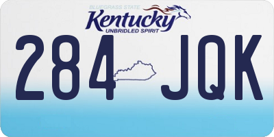 KY license plate 284JQK