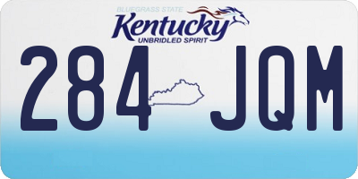 KY license plate 284JQM