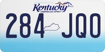 KY license plate 284JQO