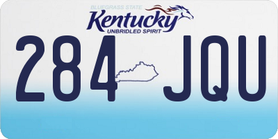 KY license plate 284JQU